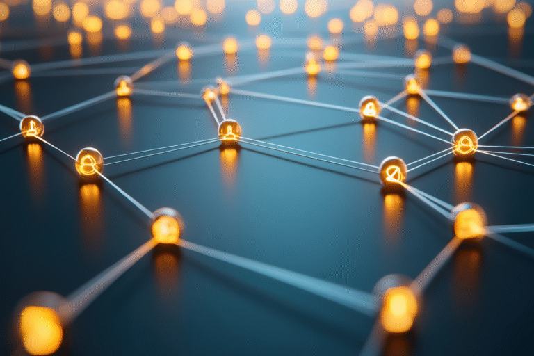 Réseau abstrait de points lumineux interconnectés, loi girardin industriel